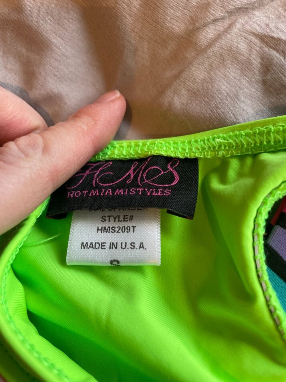 Hot Miami Styles Neon Geometric Bikini Set (Size S) - Picture 3 of 4